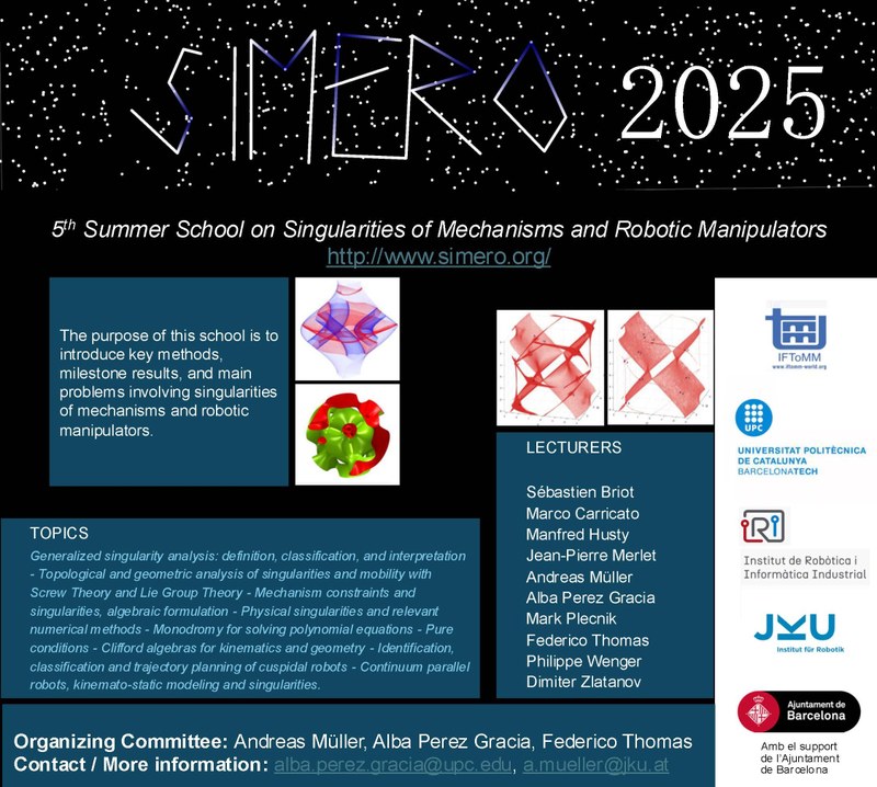 SIMERO 2025 - Curs de singularitats en mecanismes i robòtica